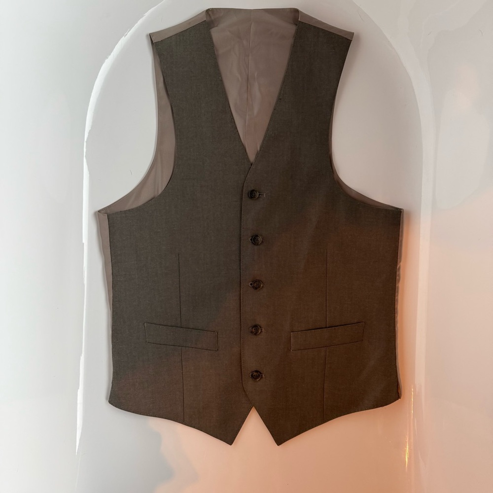 Men's Gray Dress Waistcoat Vest - Classic Tailored Style